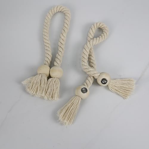 LUMAI Kit 2 Prendedores Magnéticos para Cortina, Corda e Madeira, Bege