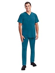 Healing Hands Mens Scrubs Top One Pocket Purple
