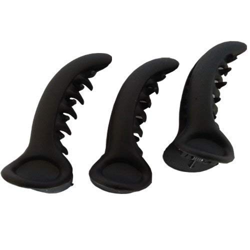 TRENDSETTER Black Color Acrylic Material Banana/Mirchi Hair Clips For Women & Girls (Black color, Curved Shape) (pack of 3) Glossy Look