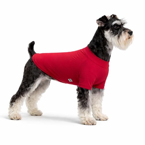 LoveLongLong Spring Summer Cooling Dog T-Shirt with UV Protection and Moisture-Wicking Fabric Blank Color Red M