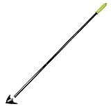 ORIENTOOLS Warren Hoe Winged Weeder 3 Section Handle with Large Blade, Black, 57-inch