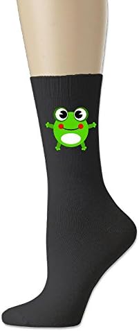 GREe Cute Frog Unisex Cotton Socks Funny Crew Dress Socks Black