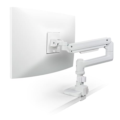 Elecom DPA-SL07WH Monitor Arm, Supports 17-49 Inches, Load Capacity 44.1 lbs (20 kg), Gas Spring Type, VESA Long Arm, White at Amazon