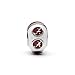 University of Alabama Charms for Charm Bracelets - White Alabama Bracelet Charm with Helmet Stripe - Hypoallergenic Stainless Steel Charms - Alabama Crimson Tide Gifts