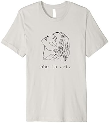 Mens She Is Art Minimalist Feminist T-Shirt Small Silver