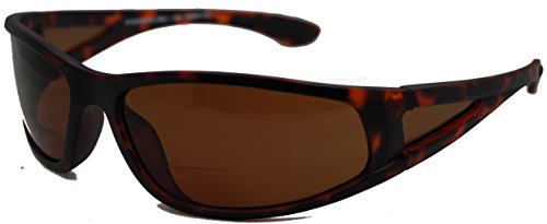 In Style EyesDel Mar Wrap Around Bifocal Reading Sunglasses - Full-Rimmed Cheater Glasses - Polarized Polycarbonate Lens