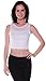 Ambiance Women's Cotton Blend Crop Muscle Tank Top Tee with Mesh Top