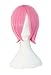 MapofBeauty Short Straight Cosplay Costume Wig Party Wig (Light Pink)
