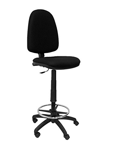 Piqueras-y-Crespo-T04CP-Sgabello-ergonomico-Altezza-Regolabile-e-Anello-poggiapiedi-Nero