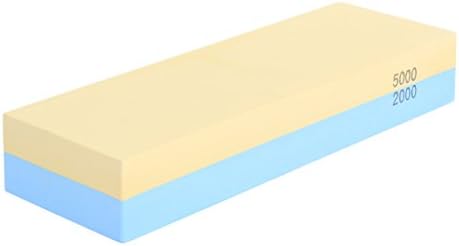Duoble Side Sharpening Stone,Useful Knife Stone Sharpener- Rubber Stone Holder Included (2000/5000Grit)