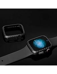 MONOCARBON   Funda de fibra de carbono para Apple Watch Series 4, 1.732 in, ajuste a presión, con ajuste cómodo, peso 0.02 oz, grosor 0.024 in, acabado mate
