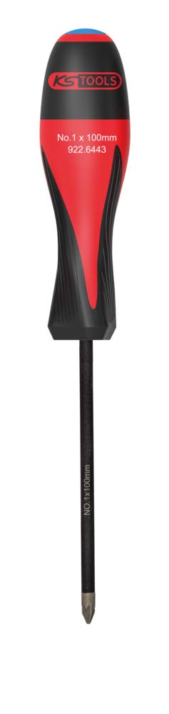 KS Tools 922.6441 – Ultimate Grip Pozidriv® Screwdriver, PZ0, L.75 mm, with Chrome Vanadium Blade