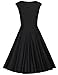 MUXXN Women's 1950s Vintage Retro Capshoulder Party Swing Dress (XXL, Black)