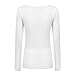 OThread Women's Plain Basic Spandex Long Sleeves T-shirt Scoop Neck Tee (Small, White)