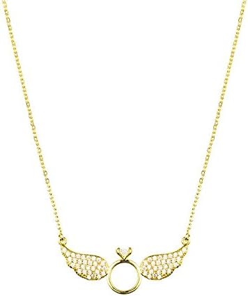 MOONDUSTMoon Dust American Diamond Angel Wings Pendant For Girls, Teens & Women