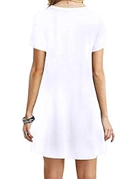 BOFETA Vestido de verano para mujer, cuello redondo, multicolor, manga corta, vestido de verano pequeño, XS-XXXXL