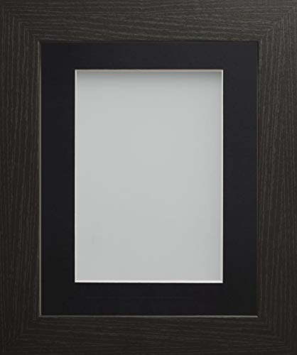 Frame Company Watson Range Black A3 Picture Photo Frame with Black Mount for Image A4 *Choice of Sizes* Fitted with Real Glass
