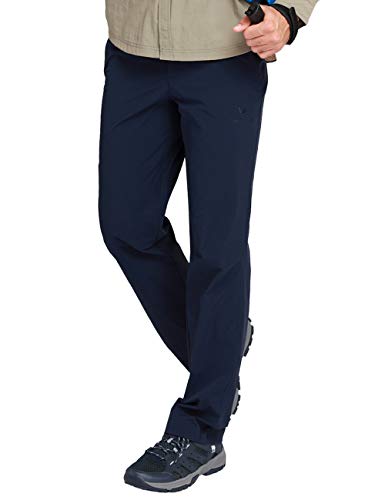 CAMEL CROWN Men’s Hiking Pants Quick Drying Stretchy Ultralight Athletic Pants Travel Cargo Pants Elastic Waist Blue