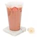 [200 SET]HAKOWARE by Harvest Pack 20 oz Ultra Clear Plastic Cold Cups with Flat Lids, Disposable Wedding Party Drinking Cups Tumblers, Iced Coffee Beer Juice Cold Beverage