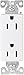 EATON Wiring 9505TRWS ASPIRE Tamper Resistant Duplex Receptacle, White Satin