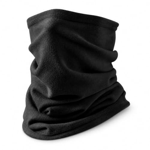 Winter Neck Warmer for Men Women, Fleece Neck Gaiter Face Cover(Black) at Amazon