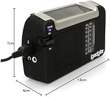 igadgitz Xtra U4457 Wind Up Solar USB Rechargeable Portable AM/FM Radio Black view 5