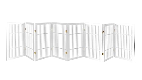 Urnporium Freestanding Wooden Pet Gate 8 Panel 30" Tall