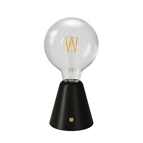 creative cables - Draagbare oplaadbare LED-lamp Cabless01 met Globo G125 gloeilamp - Met gloeilamp, zwart