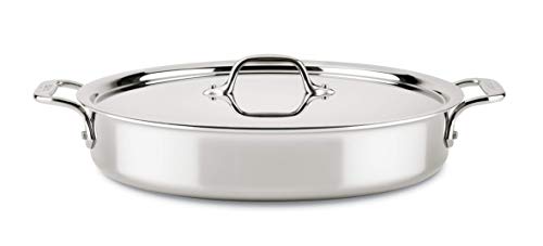 All-Clad ST4404.58 D3 Compact Stainless Steel Dishwasher Safe Sear & Roast Cookware, 4.5-Quart, Silver