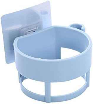 newhashiqi Hair Dryer Storage Rack, Punch-free Hair Dryer Rack Bathroom Wall Frame Adhesive Cup Holder Storage Tool Blue