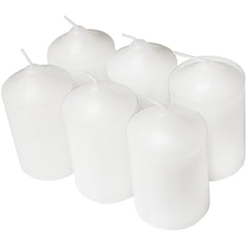 Super Z Outlet 2 x 3 Unscented White Pillar Candles for Weddings, Home Decoration, Relaxation, Smokeless Cotton Wick. Set of 6