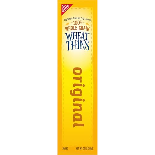 WHEAT THINS ORIGINAL SNACKS, WHOLE GRAIN WHEAT CRACKERS, SNACK CRACKERS, PARTY SIZE, 20 OZ BOX