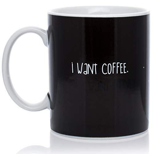 InGwest Home. New Year Pig Mug. Changing Color Mug. Heat Sensitive Mug. I want Coffee and I want Money!