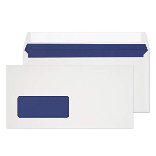 Blake Environmental - FSC Recycled Envelopes DL Window (110 x 220 mm) - Pack of 500 - Eco Biodegradeable 110GSM - Peel and Seal White Window Envelopes - Stationery & Business Supplies (FSC067)