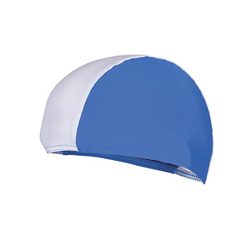 Spokey Unisex Adult LYCRAS Swimming Cap - White/Blue, One Size