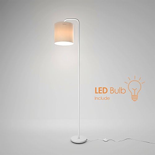 Aglaia Floor Lamp, Floor Lamp White Shade, Modern Floor Lamp for Bedroom and Living Room, 5.2 Feet Tall 2,700 K - White