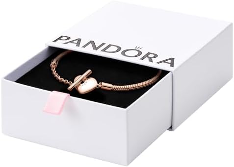 Amazon.com: PANDORA Moments Sparkling Heart Clasp Snake Chain 