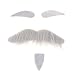 LUOEM Three-Piece Novelty Halloween Costumes Self Adhesive Fake Eyebrows Beard Moustache Goatee Kit Facial Hair Cosplay Props Disguise Decoration for Masquerade Costume Party (Grey)