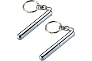 2Pcs Silver Retractable mini pen made of stainless steel Metal Tool Pen Retractable pocket pen keychain Dad gadgets,birthday,