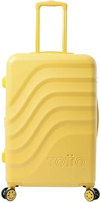 - Valigia Rigida Media, Modello Bazy+, 43,5 x 69 x 26 cm, Capacità 64 L, Espandibile, Resistenza agli Urti, Ruote 360º, Maniglia Telescopica, Cinghie Interne, Lucchetto TSA, Colore Super Limone