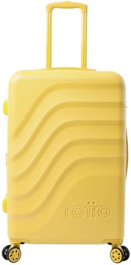 - Valigia Rigida Media, Modello Bazy+, 43,5 x 69 x 26 cm, Capacità 64 L, Espandibile, Resistenza agli Urti, Ruote 360º, Maniglia Telescopica, Cinghie Interne, Lucchetto TSA, Colore Super Limone