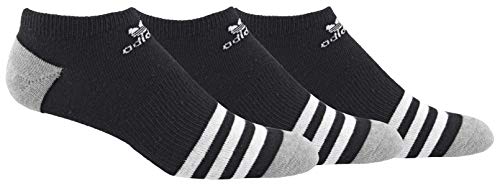 adidas Originals Youth Kids-Boy's / Girl's-Kids- Roller No Show Sock (3 pares), negro / blanco negro / blanco negro / blanco, grande, (talla de zapato 3Y-9)