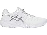 ASICS Women's Gel-Resolution 7 Tennis Shoe, White/Silver, 8.5 M US