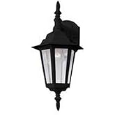 Maxim Cast-1 Light Outdoor Wall Lantern in Early American Style-8 Inches Wide by 17 inches high-Black Finish