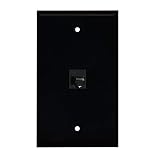 BUPLDET 1 Port Ethernet Wall Plate - Cat6 RJ45 Ethernet Wall Plate Female to Female Faceplate - Black
