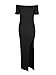 TOB Women's Sexy Plus Size Off Shoulder Side Slit Bodycon Party Maxi Dress Black