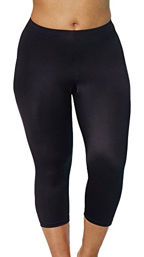Aquabelle Women's Chlorine Resistant Xtra Life Lycra Capri 14 Black