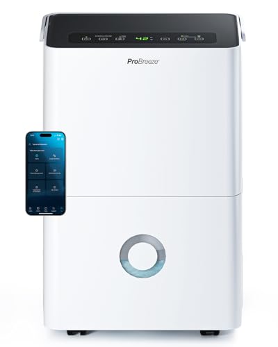 Pro Breeze Luftentfeuchter 30L in 24h Entfeuchtungsleistung - Elektrischer Luftentfeuchter mit WLAN & App - Feuchtigkeitssensor, 4L Wassertank, Timer,