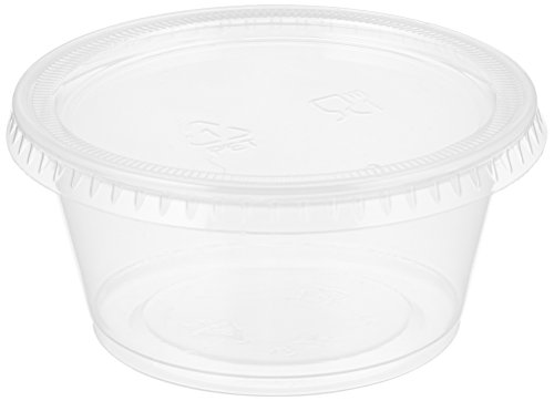 Party World Bpa-free Jello Shot Cups Plastic Containers with Lids, microwaveable, Lids Exact Fit to Cup, 4-oz 50-count