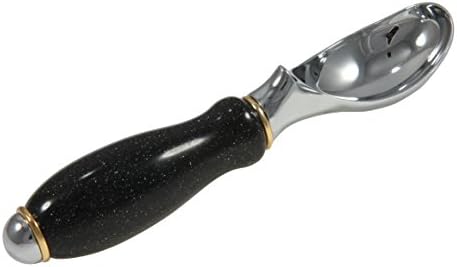 Solid Surface Handle Ice Cream Scoop / Chrome with Gold Titanium Nitride Accents #ICS-129